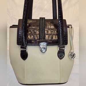 Brighton Cream and Dark Brown Shoulder Bag